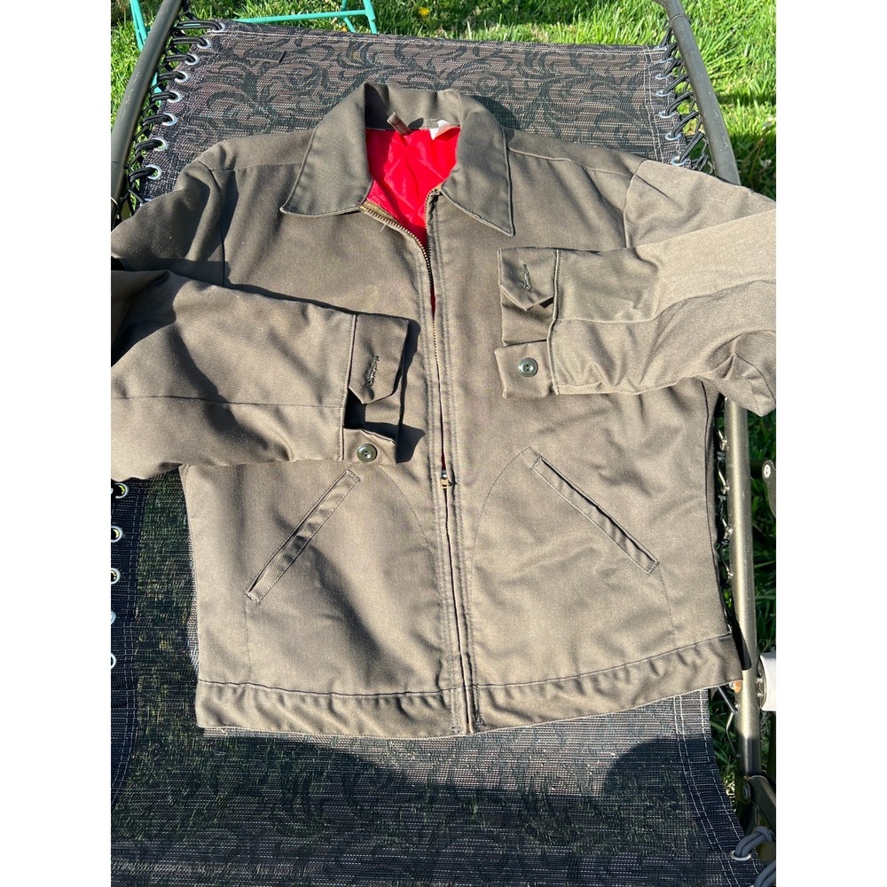 Vintage Wrangler Blue‎ Bell Mens Jacket size 40 70s Red Quilt Lining Green Clean